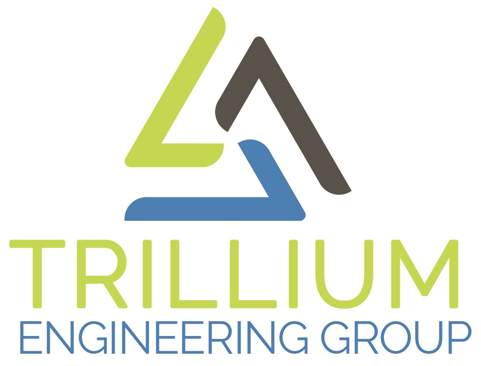 Trillium logo - vertical green and blue text 2 lines